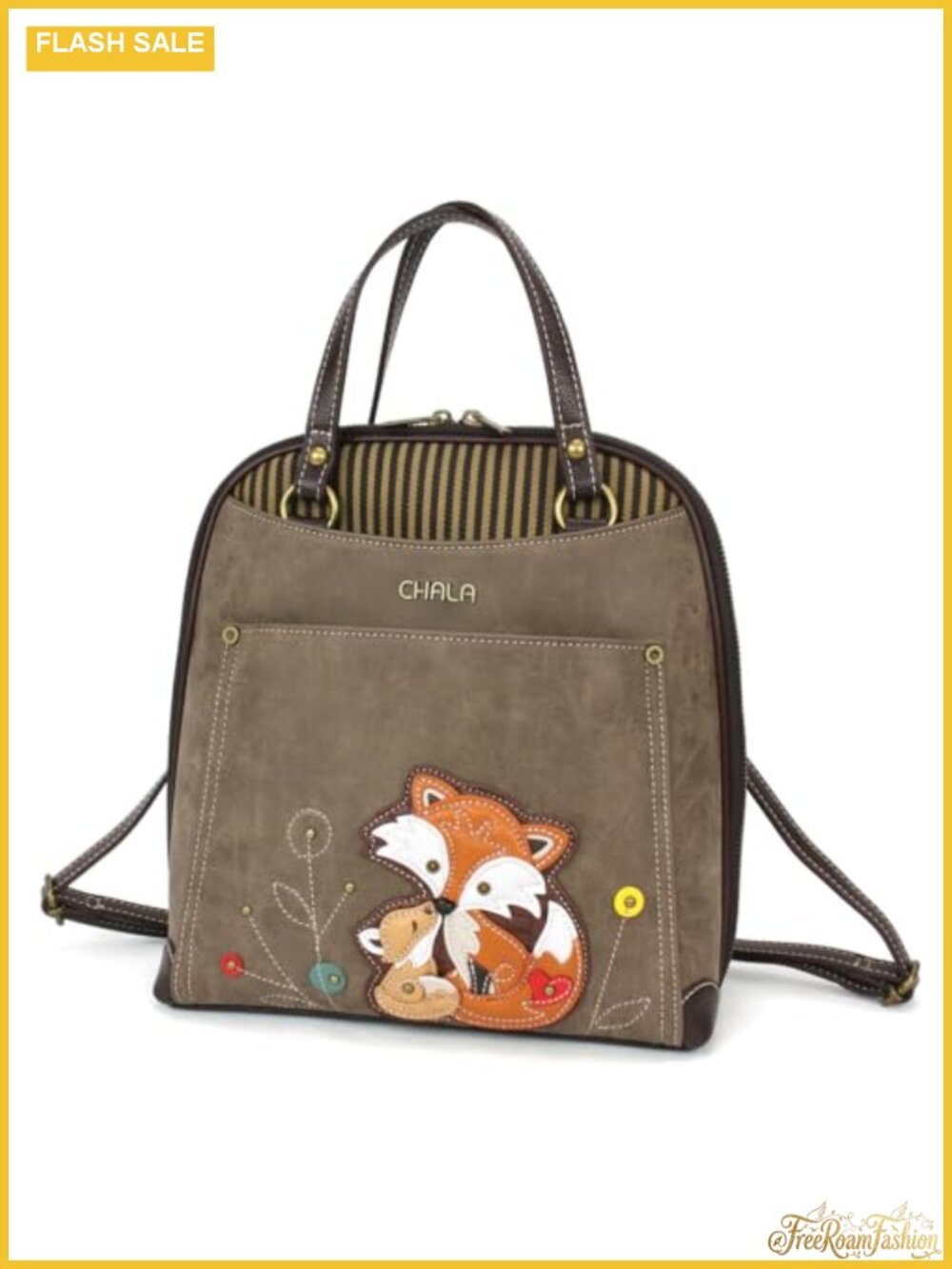 CHALA Convertible Backpack Purse Faux Leather Canvas Adjustable Strap